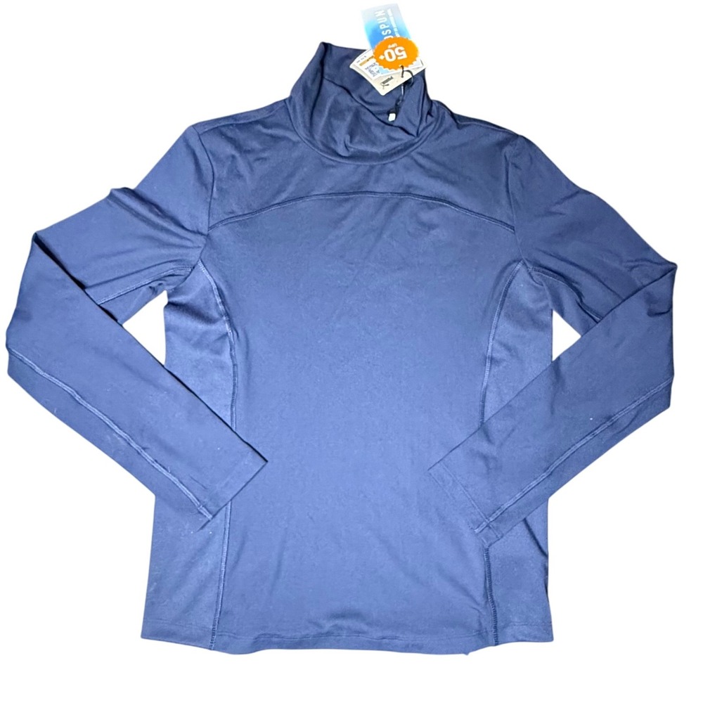 Puma W Lucky LS Mockneck Deep Navy Blue Long‎ Sleeve Top Shirt Small S NWT